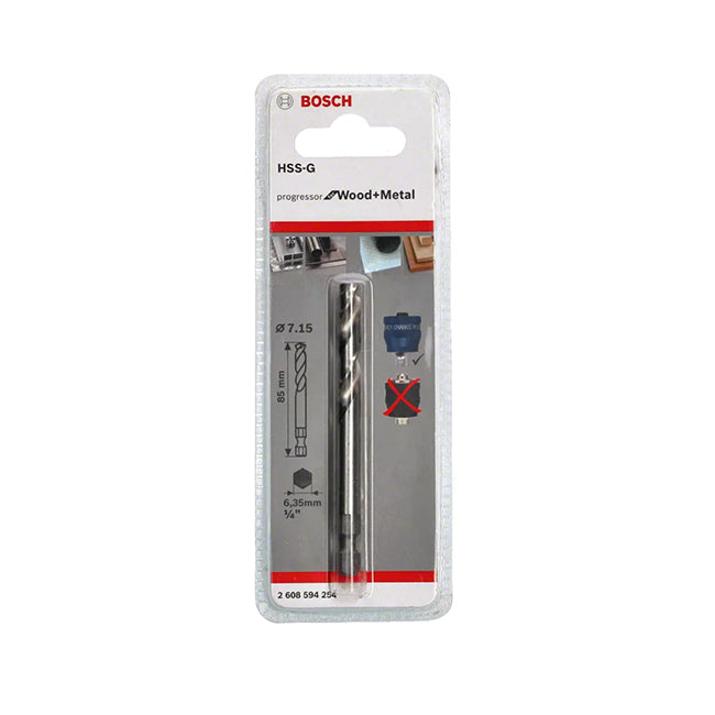 Bosch Progressor Holesaw Pilot 85mm HSS-G 1/4 Hexagon Shank
