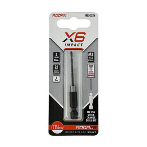 2mm Addax X6 HSS Hex Shank Impact Drill Bit HSSG2X6