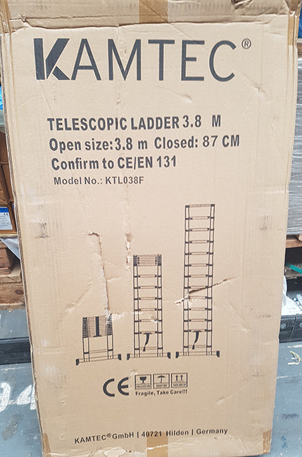 Kamtec 3.8M Telescopic Ladder With Stabilizer