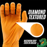 Small Gator Gripz Heavy Duty Nitrile Gloves, Orange (Box of 50)