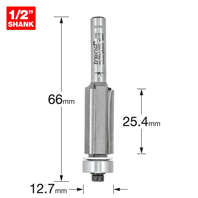 12.7 x 25.4mm Trimming Cutter 46/80X1/4TC