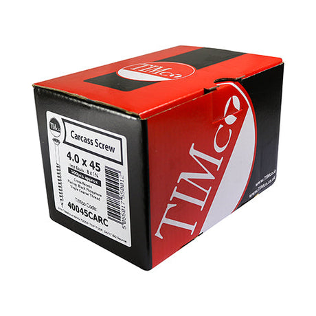 4.0 x 45mm (8 x 1" 3/4) Timco Carcass Screws, Black Phosphate Countersunk Pozi No.2, Boxed in 500's 40045CARC