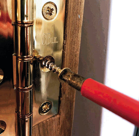 Hinge-Tite 4.5 x 40mm Countersunk Pozi PZ2 Woodscrew, Net Coat Brass. TFHTB4540