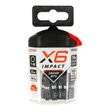 T40 X 25mm Addax X6 Impact Screwdriver Bit (Pack of 10) 40TX25X6