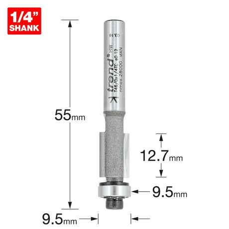 9.5 x 12.7mm Trimming Cutter T46/0X1/4TC