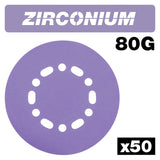 Trend Zirconium 150mm Random Orbit 80 Grit Sanding Discs, AB/150/80Z/B, Pack of 50