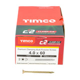 4.0 x 60 Timco Countersunk TX20 Clamp Fix C2 Woodscrews Yellow 40060C2C