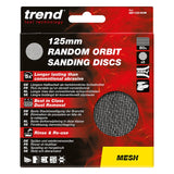 Trend 125mm Mesh Random Orbit 80 Grit Sanding Sheets, AB/125/80M, Pack of 5