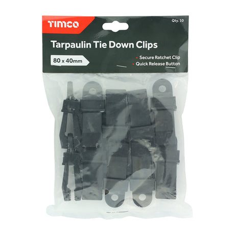 Timco Tarpaulin Tie Down Clips (Pack of 10) TTC10