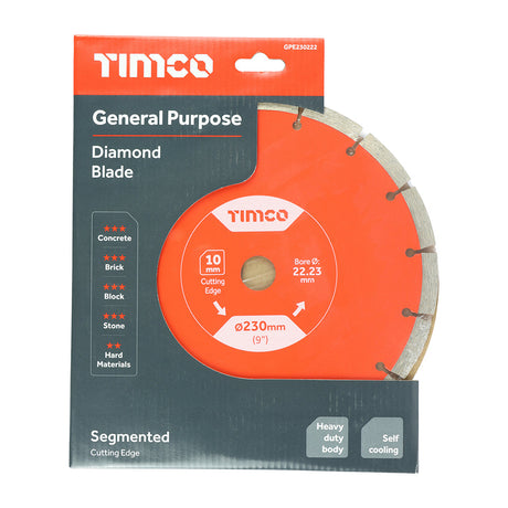 Timco 9" (230 x 22.2mm) General Purpose Sintered Diamond Disc