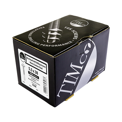 Timco 5.5 x 50mm Self Drill Screws, Metal To Metal, Exterior Quality Plating For Steel 3.0-12.0mm Thickness TSHW5.5-50-5