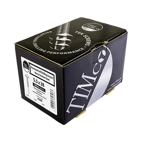 Timco 5.5 x 50mm Self Drill Screws, Metal To Metal, Exterior Quality Plating For Steel 3.0-12.0mm Thickness TSHW5.5-50-5