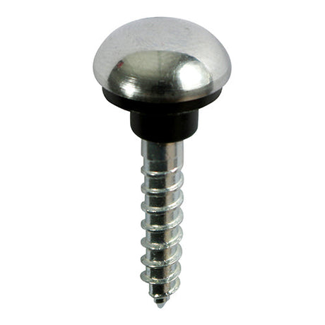 No8 x 1 1/4 Mirror screw Steel 1/2" Dome Cap Chrome