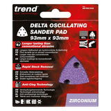 Trend 93mm Zirconium Delta Sanding Sheet 60 Grit (Pack of 10) AB/OSC/60Z