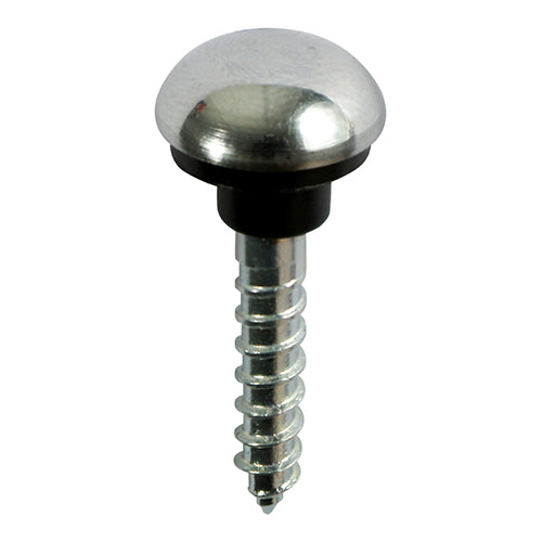 No8 x 3/4" Mirror Screw Steel 1/2" Dome Cap Chrome