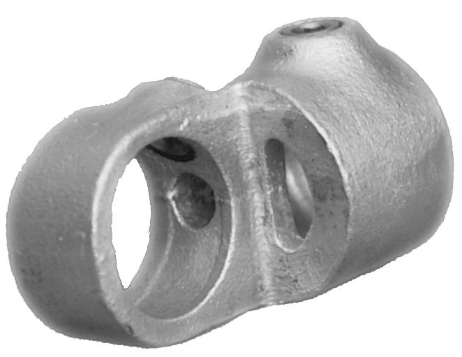 Short Tee Swivel C25 Size 9 (G50) Handrail Fitting, Galvanised 148-D60 (Kee Klamp Compatible 19-8)