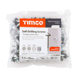 5.5 x 19mm (5/16" Hexagon Head) Self Drill Screws, Metal to Metal, Bright Zinc Plated For Steel 1.2-4mm Thickness with 16mm EPDM Washer ZL19W16