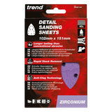 Trend 102 x 151mm Zirconium Detail Sanding Sheet 40 Grit (Pack of 10) AB/DET/40Z