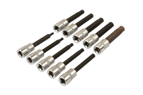 Laser 10 Piece 3/8" Drive 92mm Long Hex Drive Bit Set 7163