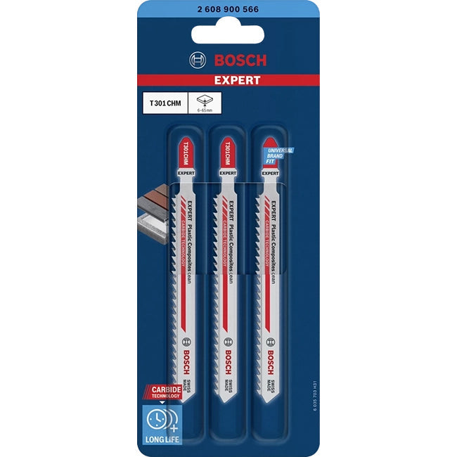 Bosch T301CHM 117mm Jigsaw Blades Special for Synthetics pack of 3 P/No 2 608 633 164