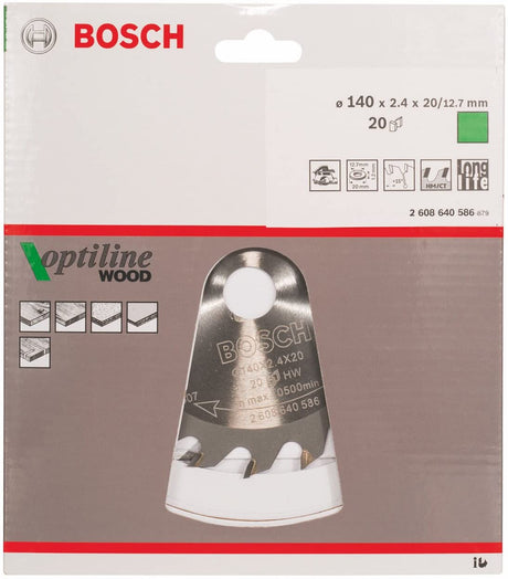 Bosch 140 x 20 x 20 Teeth Circular Saw Blade TCT 2608640586
