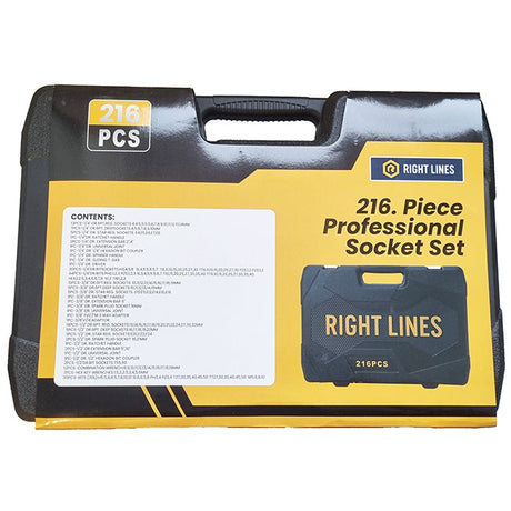 Right Lines 216 Piece Professional Socket Set (1/4", 3/8", 1/2" Square Drive) RL216SET