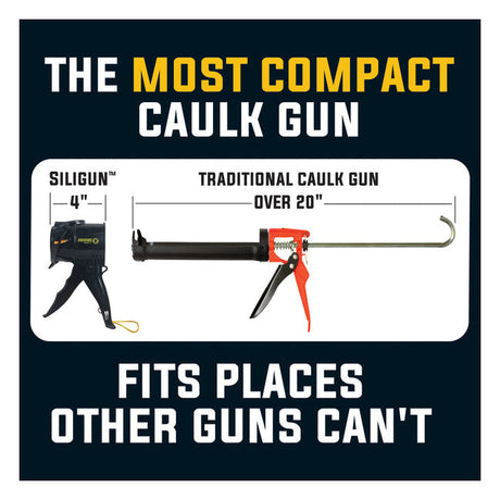 Siligun Classic Compact Gun for resin, sealant or caulk cartidges, 12:1 Push Ratio
