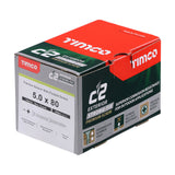 Timco 5.0 x 80 Countersunk Pozi Pz2, C2 Exterior Screws, Silver Organic