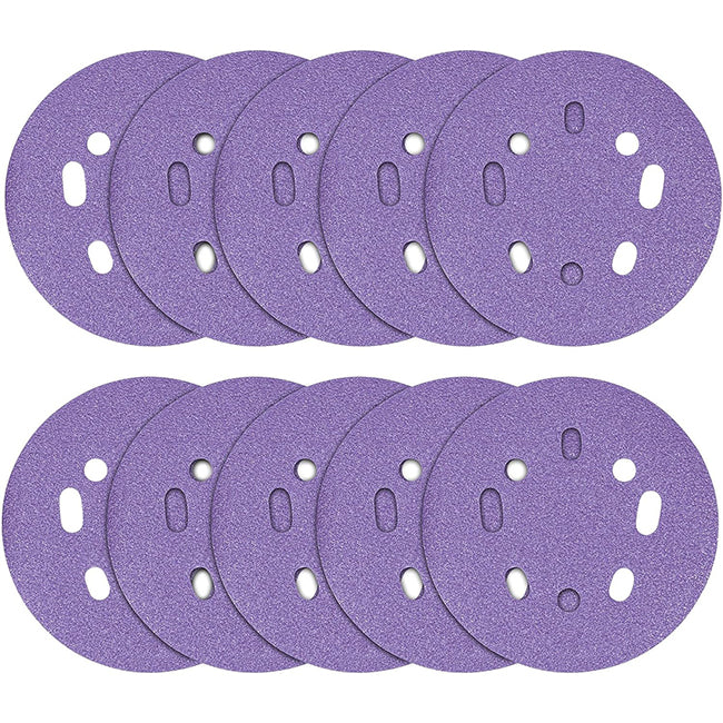 Trend Aluminium Oxide 125mm Random Orbit 120 Grit Sanding Discs, AB/125/120A, Pack of 10