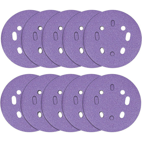 Trend Aluminium Oxide 125mm Random Orbit 120 Grit Sanding Discs, AB/125/120A, Pack of 10