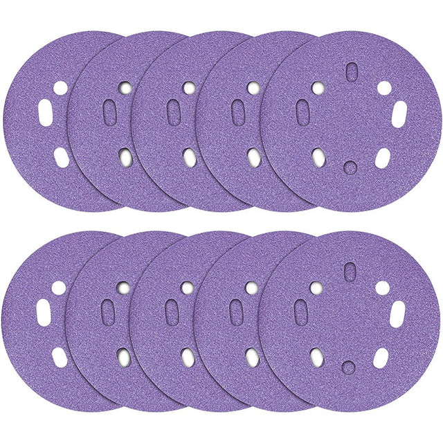 Trend Aluminium Oxide 125mm Random Orbit 120 Grit Sanding Discs, AB/125/120A, Pack of 10