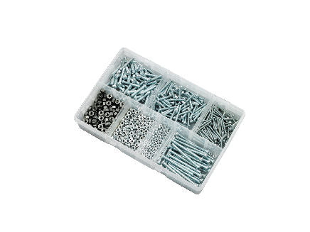 600pce 2-6 BA Pan Slot Machine Screw & Nuts Kit. Self Colour & Bright Zinc Plated. Kitmaster KM105111