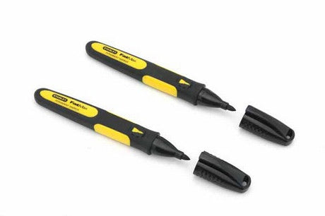 Stanley 0-47-312 Fatmax Fine Tip Black Permanent Markers (Pack of 2)
