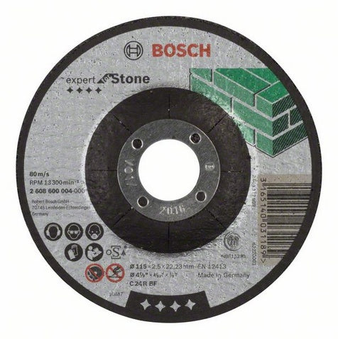 Bosch 125 x 22.2 x 2.5mm (5" x 1/8" x 7/8") Stone Cutting Disc Depressed Centre 2608600222