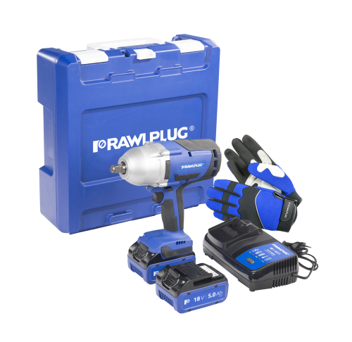 Rawlplug 18V Hi-Torque Impact Wrench with 2 x 5ah Batteries R-PIW18-XL2