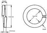 M10 Rectangular Section Spring washer, Steel Bright Zinc Plated DIN 127B