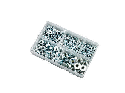 225pce M5-M12 Serrated Flange Nut Assortment. Bright Zinc Plated. Kitmaster KM105195