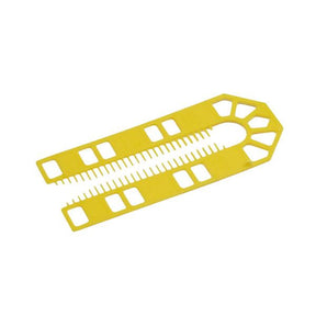 100mm x 43mm x 1mm Thick Plastic Packing Shims pack of 200 (yellow), Centre slot suits M12 bolts