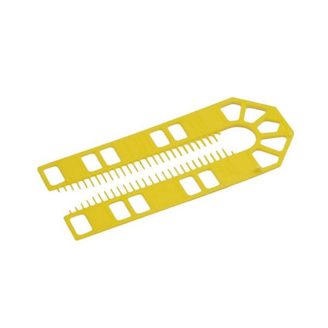 100mm x 43mm x 1mm Thick Plastic Packing Shims pack of 200 (yellow), Centre slot suits M12 bolts