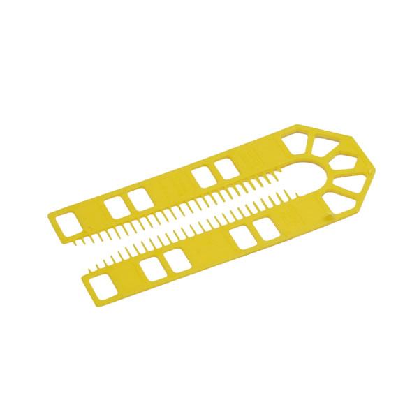 100mm x 43mm x 1mm Thick Plastic Packing Shims pack of 200 (yellow), Centre slot suits M12 bolts