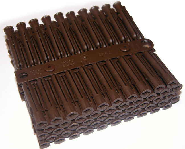 Brown 7 x 42mm Talon Premium Plastic Wall Plugs / Drill Fixing (Drill size 7mm) Bundles of 100 or outer boxes of 1000