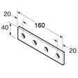 SB509 P1067 Splice Plate 4 Hole, Unistrut compatible, galvanised