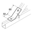 SB521 22 1/2 Degree Obuse Angle Brackets, Unistrut compatible, galvanised