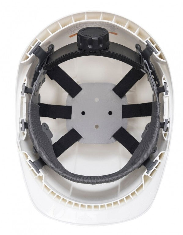 White Site Helmet with Chin Strap and Wheel PS55WHITE