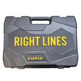 Right Lines 216 Piece Professional Socket Set (1/4", 3/8", 1/2" Square Drive) RL216SET