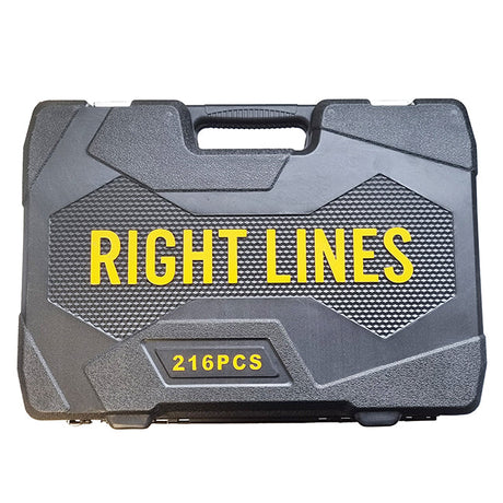 Right Lines 216 Piece Professional Socket Set (1/4", 3/8", 1/2" Square Drive) RL216SET