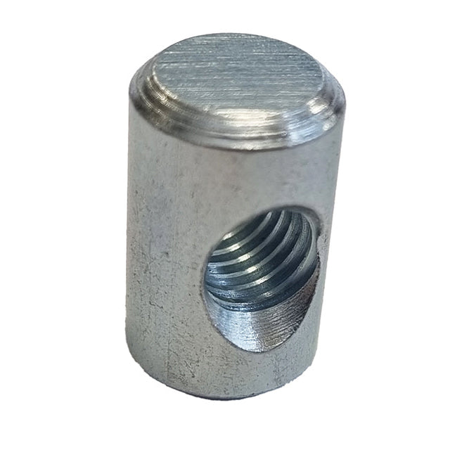 M8 x 20mm Cross Dowel, 12mm Hole (Barrel Nut) Bright zinc plated