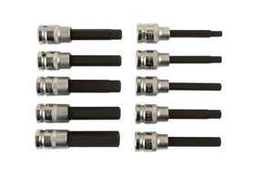 Laser 10 Piece 1/2" Drive 100mm Long Hex Drive Bit Set 7162