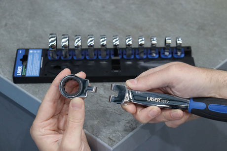 Laser Multi Head Ratchet Spanner Set 8872
