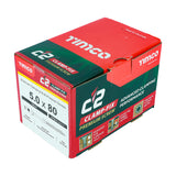 5.0 x 80 Timco Countersunk TX25 Clamp Fix C2 Woodscrews Yellow 50080C2C